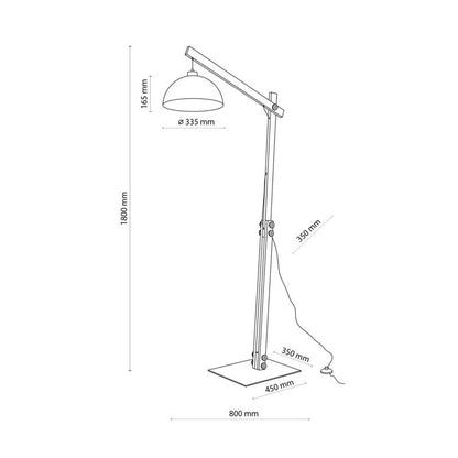 Gulvlampe TK Lighting Oslo 1 x E27 brun