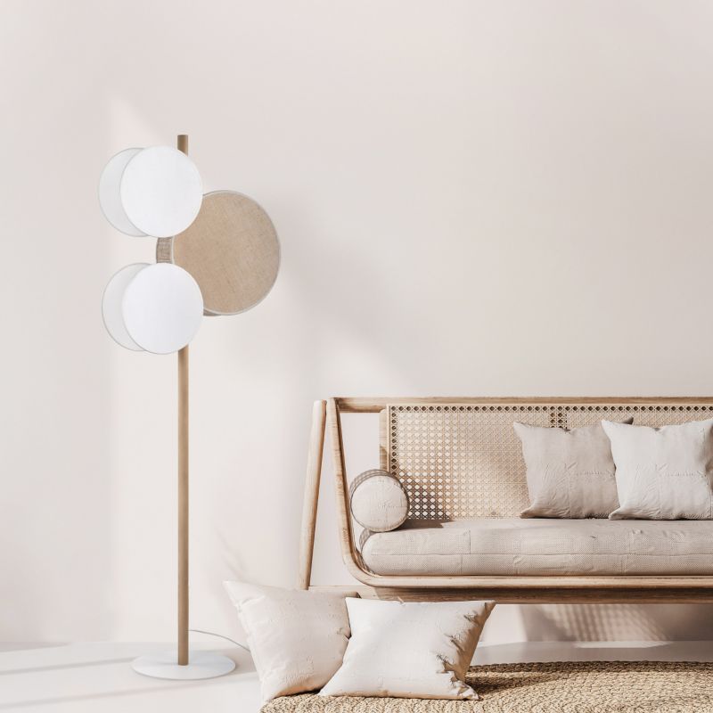 Gulvlampe TK Lighting Pulse 3 x E27 beige/hvid