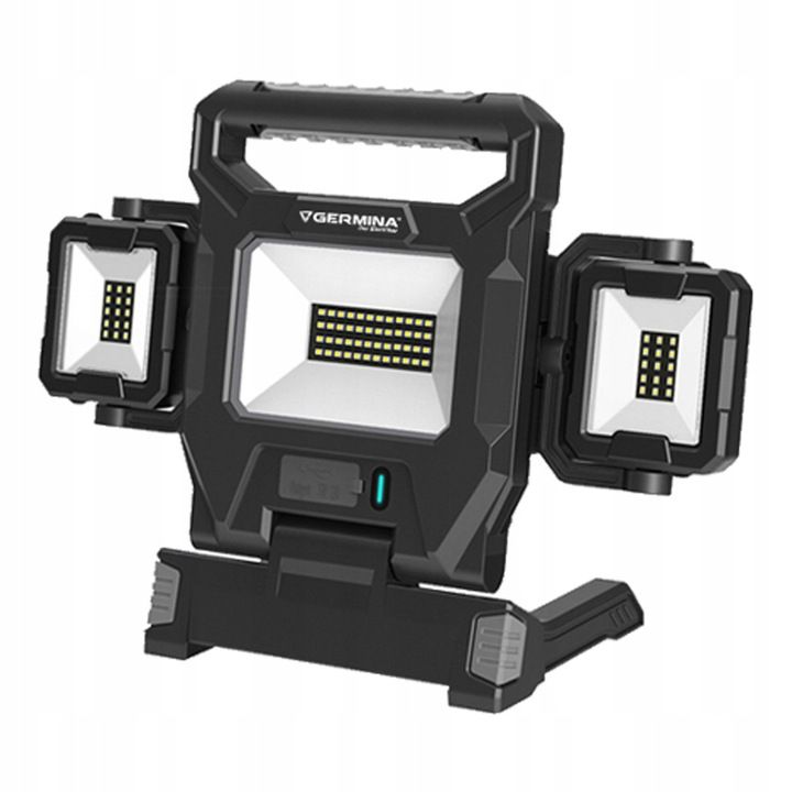 Germina arbejdslampe med LED-projektør 40W + 2x5W med powerbank, 1 stk.