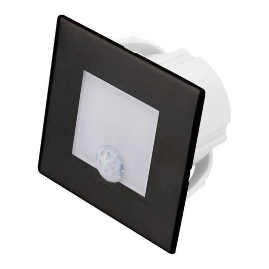 LED trappelygte DPM 1,2 W 4000 K IP20 kvadratisk med bevægelsessensor mat‑sort