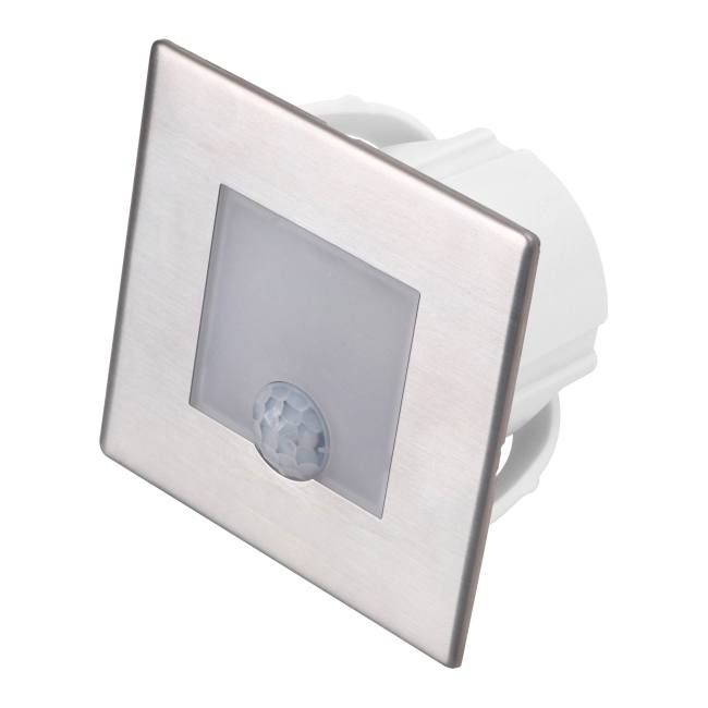 LED-trappelampe DPM 1,2 W 4000 K IP20 Firkantet med Bevægelsessensor Rustfrit Stål