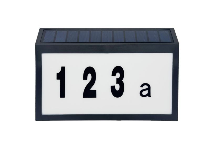 Solelampe Husnummer 10xLED IP44 Sort