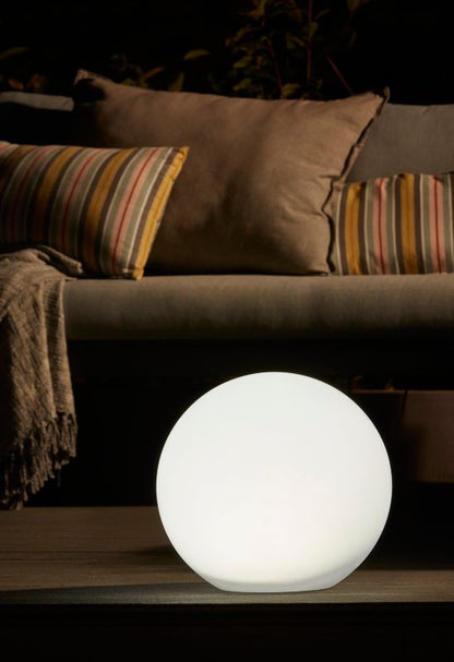 Hansboro solcellelampe kugle 30 cm RGB hvid