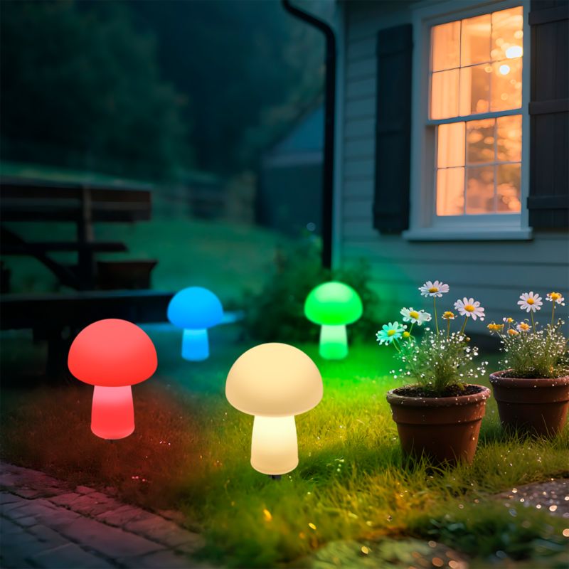 Solarlampe Mushroom RGB IP44 Hvid