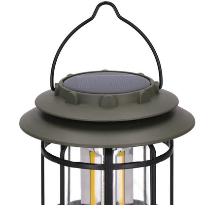 Springos retro-solcellelampe til camping med LED COB og justerbar lysstyrke, 1 stk.