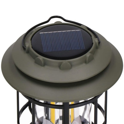 Springos retro-solcellelampe til camping med LED COB og justerbar lysstyrke, 1 stk.