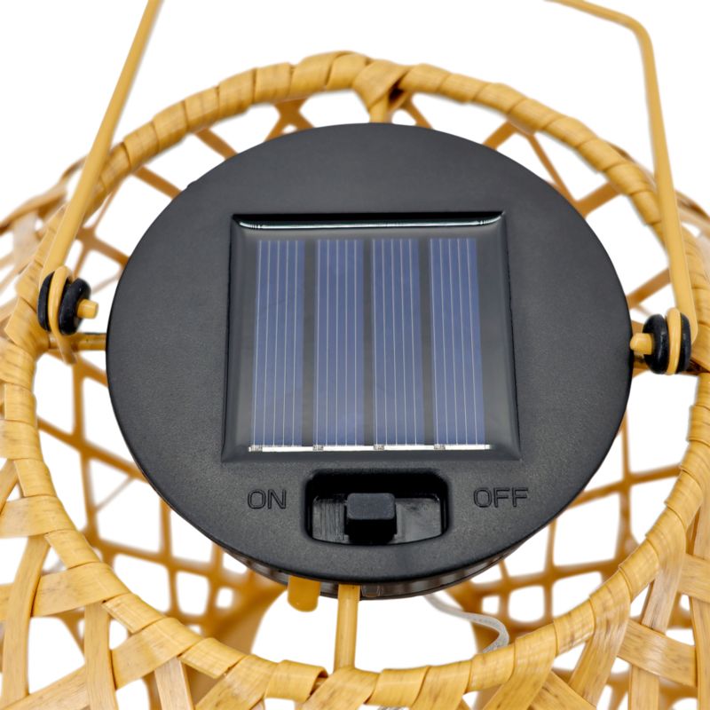 Sollys Rattan Lanterne 22x35 cm Guld