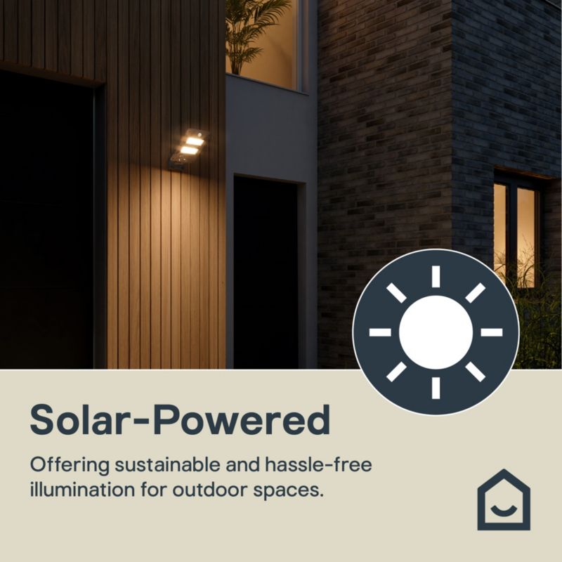 GoodHome Anaheim solcelle-gadelampe med bevægelsessensor 1000 lm 4000K sort