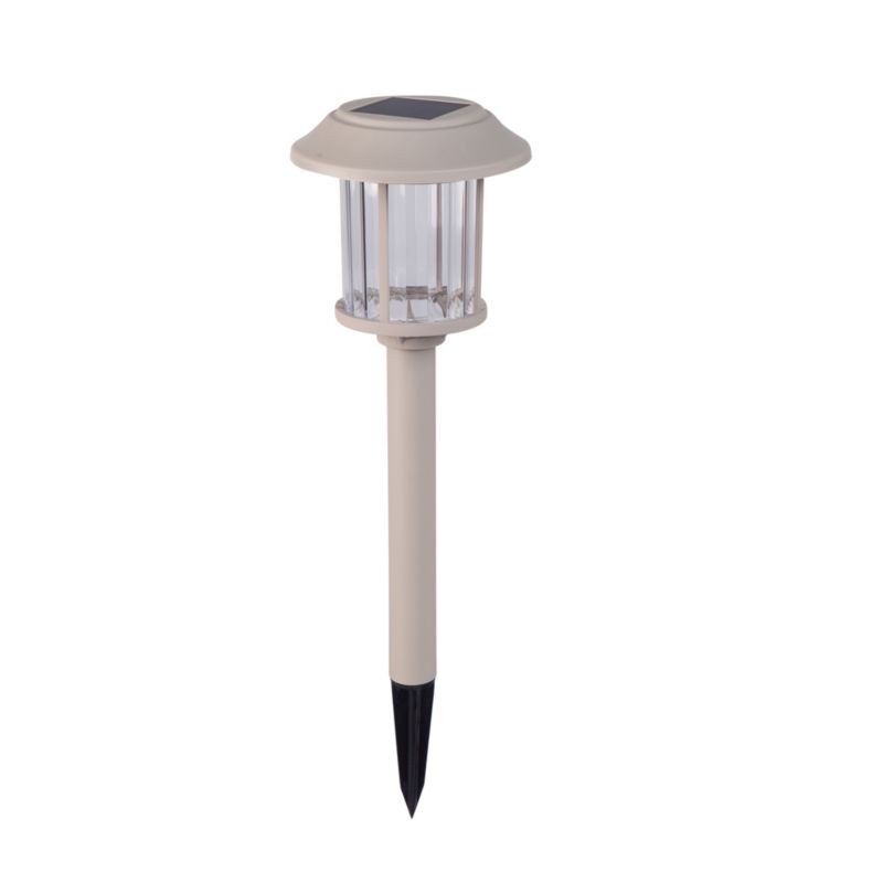 Solcellelampe med spyd Bublik i cremefarve