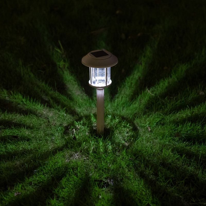 Solcellelampe med spyd Bublik i cremefarve