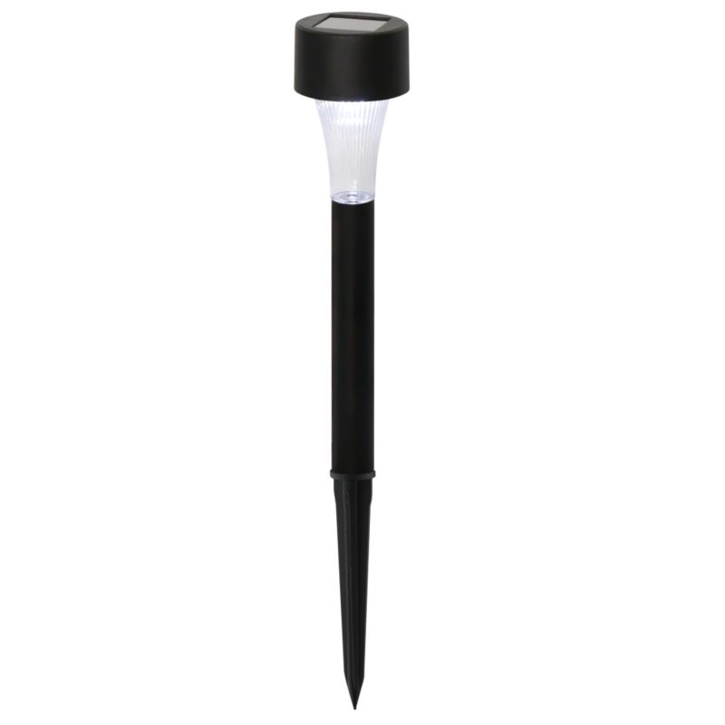 Sort solcellelampe med jordspyd, 10 stk.