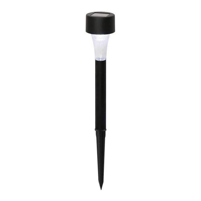 Sort solcellelampe med jordspyd, 10 stk.