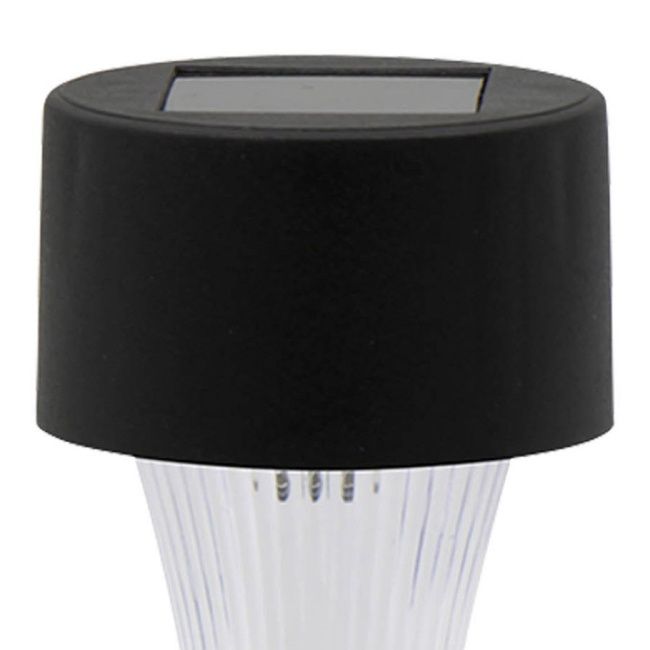 Sort solcellelampe med jordspyd, 10 stk.