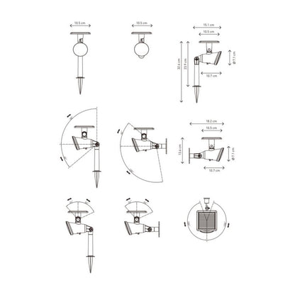 Solelampe Manly 2 i 1 Sort