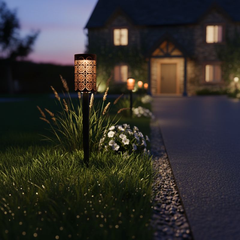 Solcellelampe Nedstik Milagro Decor 3000 K IP44 4 stk.