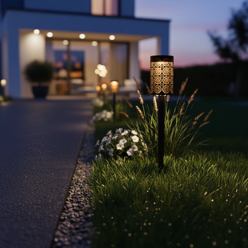 Solcellelampe Nedstik Milagro Decor 3000 K IP44 4 stk.