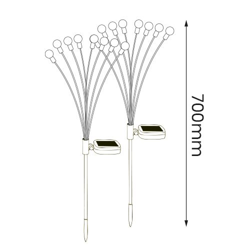 Sollampe Nedstik Milagro Multi 3000 K IP44 2 Stk.