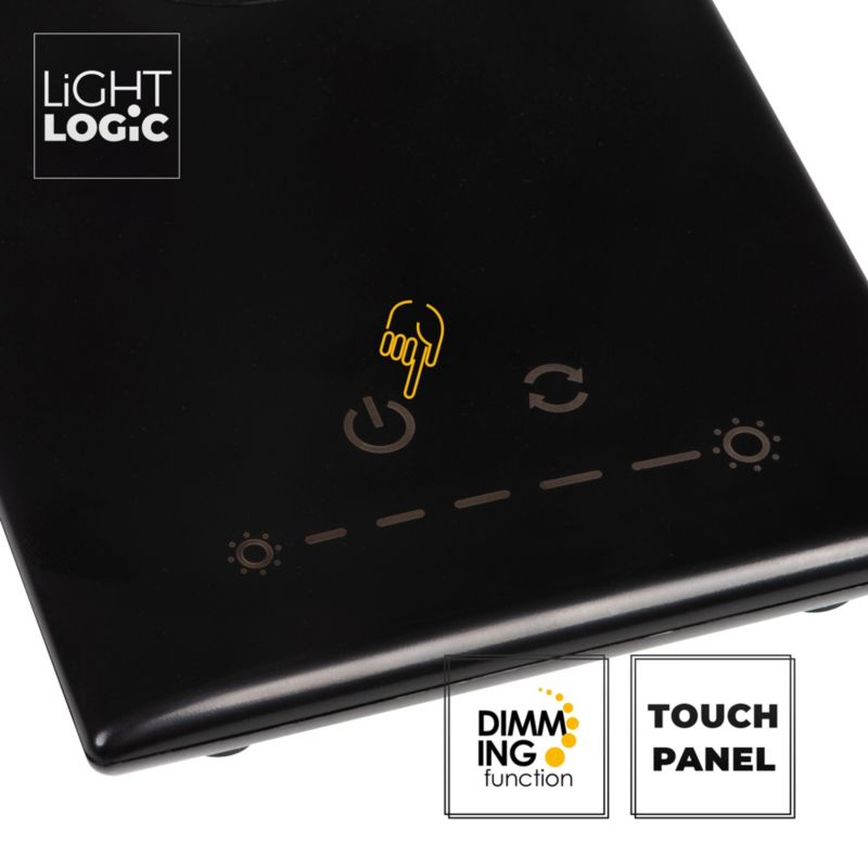 LED bordlampe LightLogic LL DESK LAMP LED 01 B 66080 med justerbar farvetemperatur 3000/4000/6500 K, sort, 1 stk.