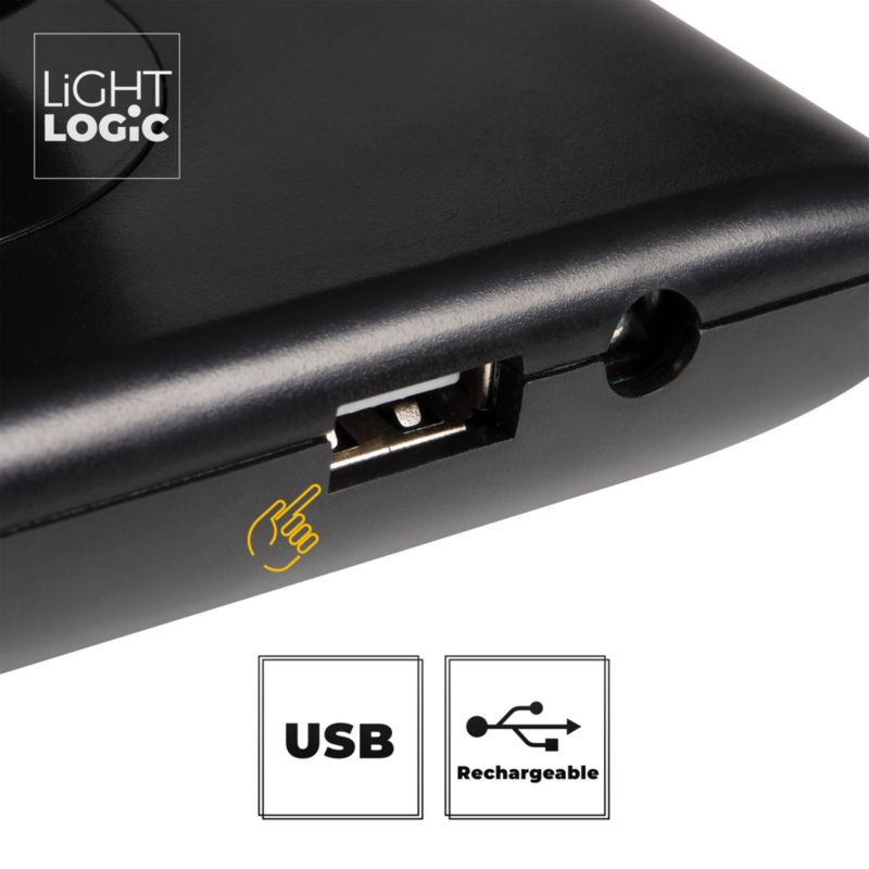 LED bordlampe LightLogic LL DESK LAMP LED 01 B 66080 med justerbar farvetemperatur 3000/4000/6500 K, sort, 1 stk.