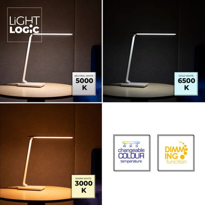 LED bordlampe LightLogic LL DESK LAMP LED 01 W 66081 hvid 1 stk.