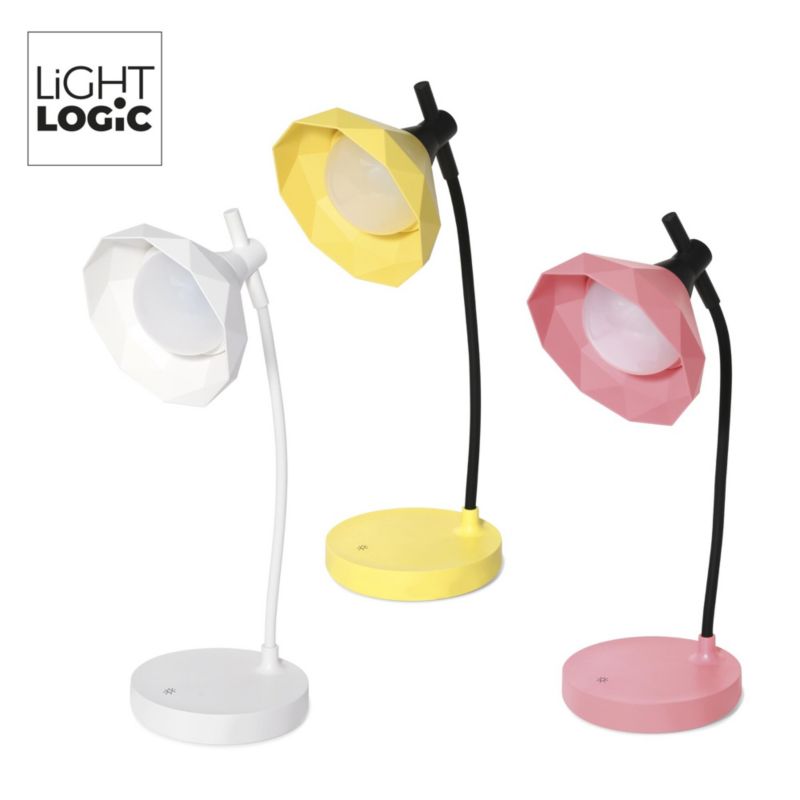 LED bordlampe LightLogic LL KITA DIM CCT PK 66368 med justerbar farvetemperatur 3000/4000/6500K, børnebordlampe, pink, USB, 1 stk.