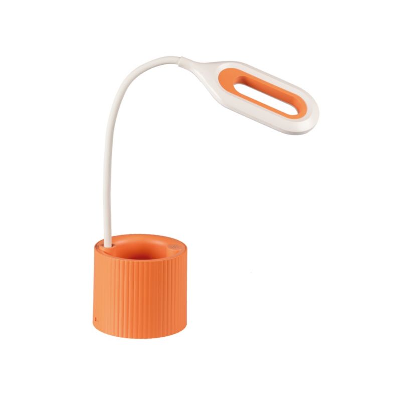 LED bordlampe LightLogic LL LANKI DIM CCT OR 66374 med justerbar farvetemperatur 3000/4000/6500K, børnebordlampe, orange, USB, 1 stk.