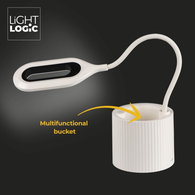 LED bordlampe LightLogic LL LANKI DIM CCT W 66372 til børn med USB og organizer, 1 stk.