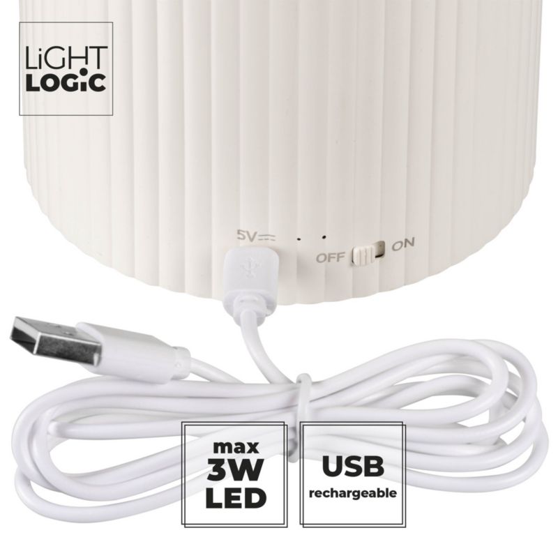 LED bordlampe LightLogic LL LANKI DIM CCT W 66372 til børn med USB og organizer, 1 stk.