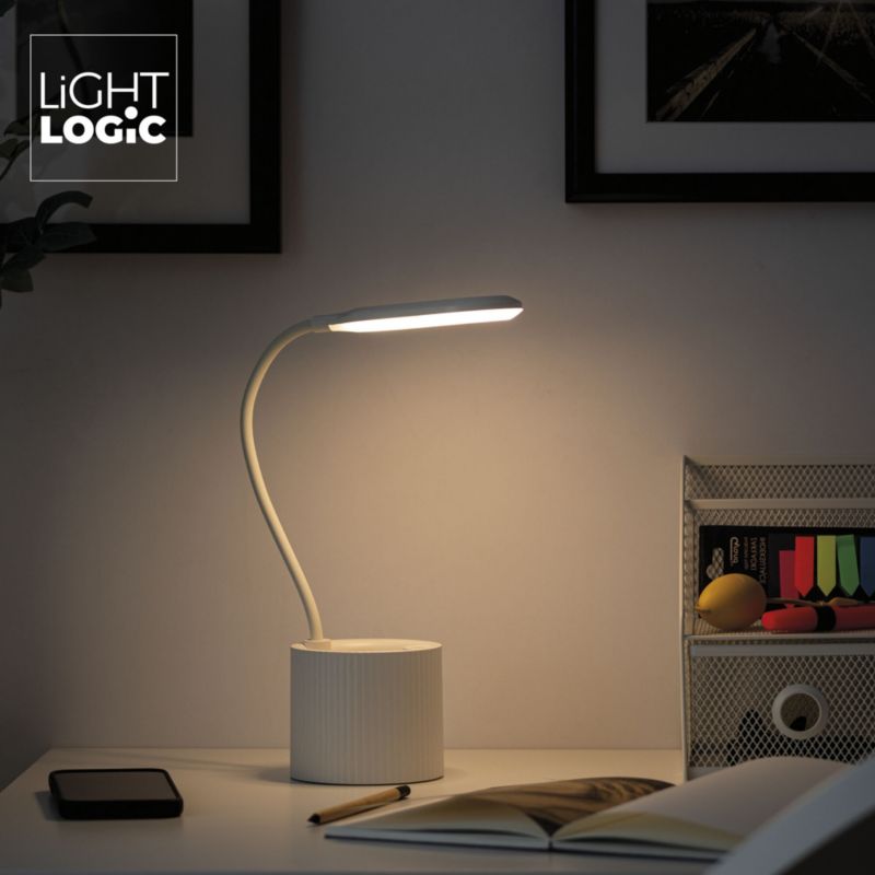 LED bordlampe LightLogic LL LANKI DIM CCT W 66372 til børn med USB og organizer, 1 stk.