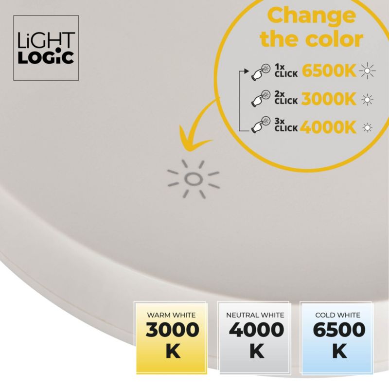 LED bordlampe LightLogic LL NICA DIM CCT W 66369 til børn hvid nat USB 1 stk.