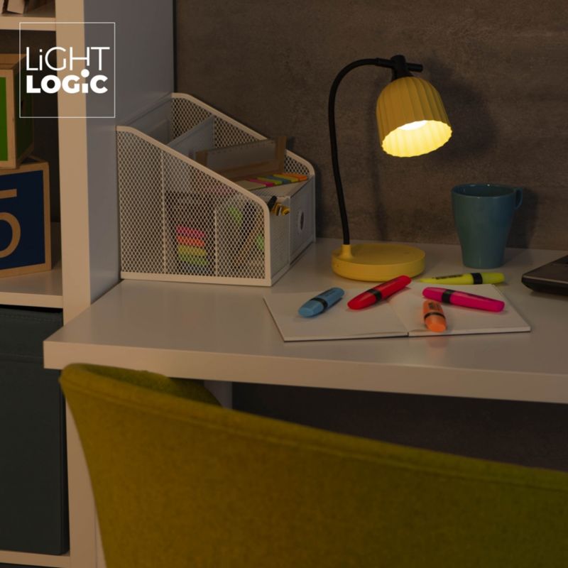 LED bordlampe LightLogic LL NICA DIM CCT YL 66371 med justerbar temperatur 3000/4000/6500 K, gul, børneværelse, natlampe, USB, 1 stk.