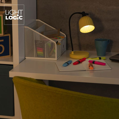 LED bordlampe LightLogic LL NICA DIM CCT YL 66371 med justerbar temperatur 3000/4000/6500 K, gul, børneværelse, natlampe, USB, 1 stk.