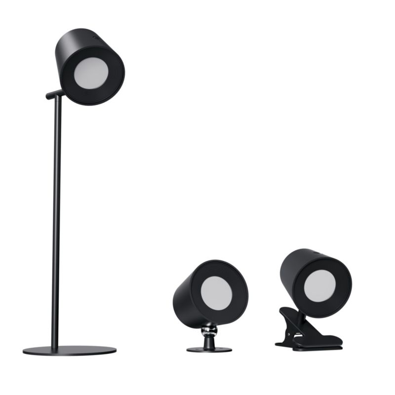 LED-bordlampe LightLogic LL USUL 3in1DIM+CCT-B med justerbar farvetemperatur 3000/4000/6500 K, sort, væglampe, klemme, USB, 1 stk.