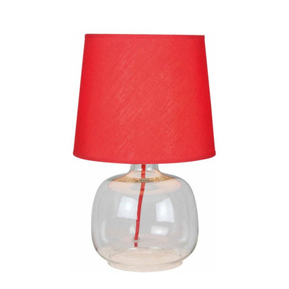 Spot Light bordlampe 1xE27 40W i markant rød med gennemsigtig glasfod, polsk producent, 1 stk.