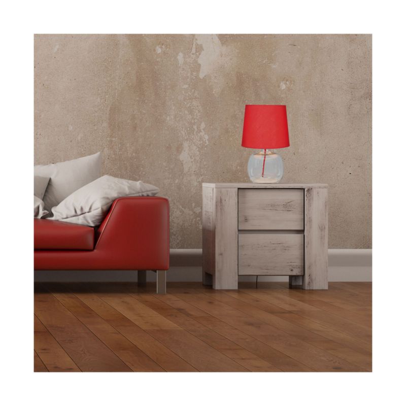 Spot Light bordlampe 1xE27 40W i markant rød med gennemsigtig glasfod, polsk producent, 1 stk.