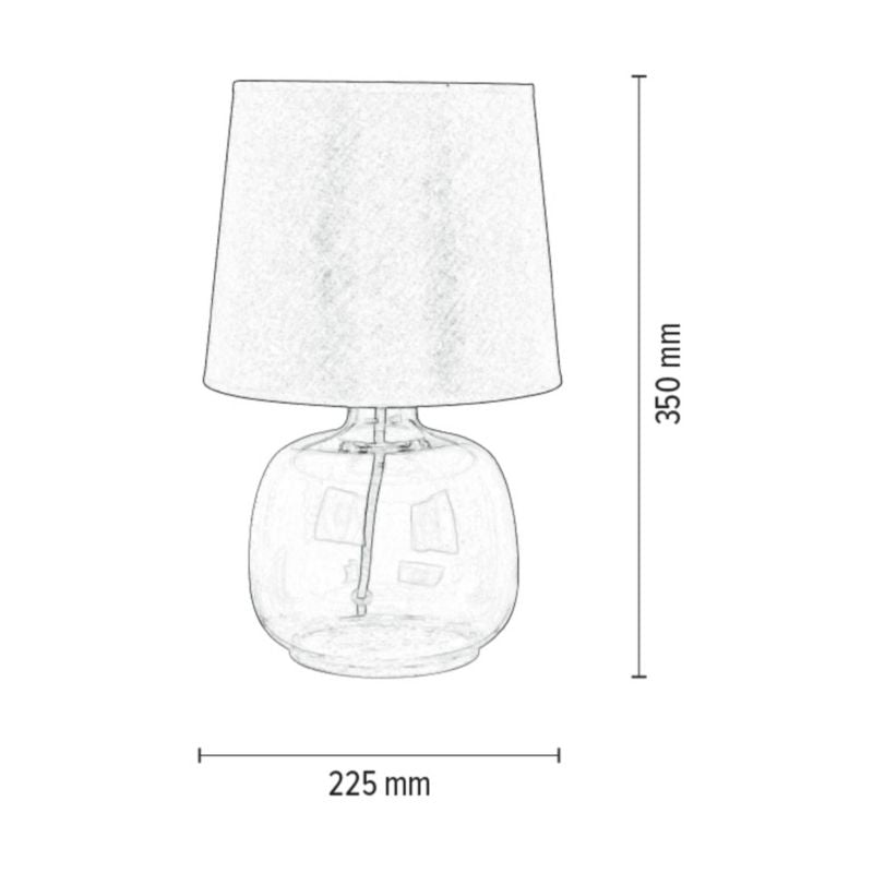 Spot Light bordlampe 1xE27 40W i markant rød med gennemsigtig glasfod, polsk producent, 1 stk.
