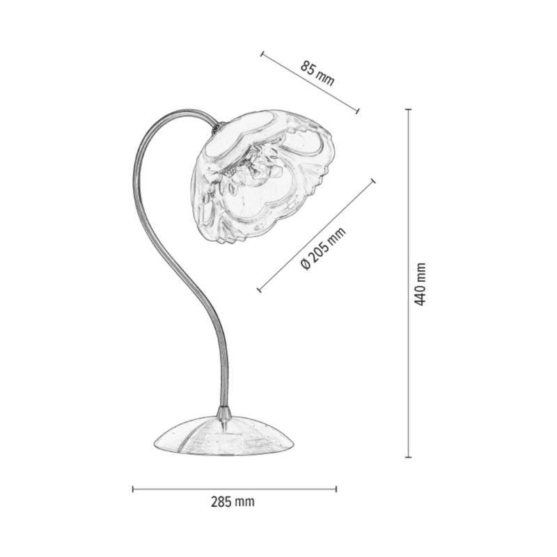 Spot Light bordlampe 1xE27 60W med subtil patineret metalfod og hvid skærm, polsk producent, 1 stk.