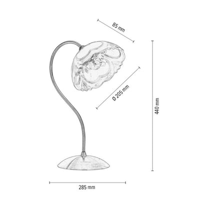 Spot Light bordlampe 1xE27 60W med subtil patineret metalfod og hvid skærm, polsk producent, 1 stk.