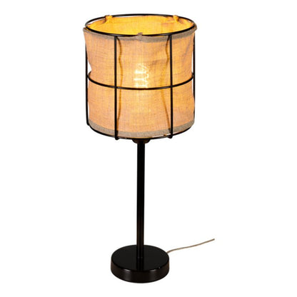 SPOT Light bordlampe 1xE27 maks. 15W LED klassisk kombination af sort og beige hør, polsk producent, 1 stk.