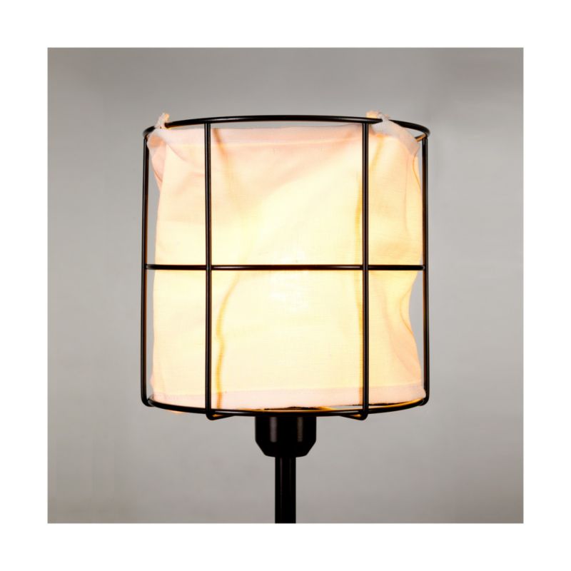 Spot Light bordlampe 1xE27 maks. 15W LED – moderne kombination af sort metalfod og hvidt linned, polsk producent, 1 stk.