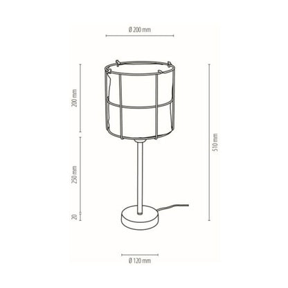 Spot Light bordlampe 1xE27 maks. 15W LED – moderne kombination af sort metalfod og hvidt linned, polsk producent, 1 stk.
