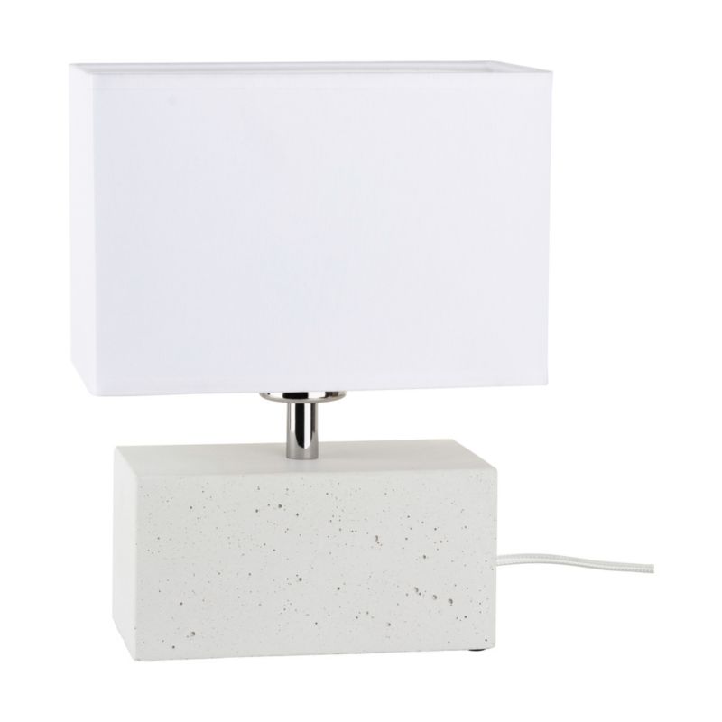 SPOT Light bordlampe 1xE27 maks. 25W hvid beton med hvidt stofskærm, polsk producent, 1 stk.