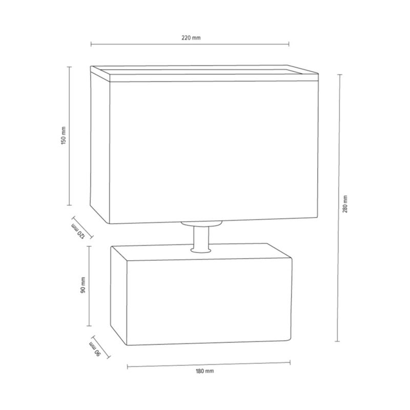 SPOT Light bordlampe 1xE27 maks. 25W hvid beton med hvidt stofskærm, polsk producent, 1 stk.
