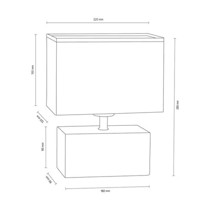 SPOT Light bordlampe 1xE27 maks. 25W hvid beton med hvidt stofskærm, polsk producent, 1 stk.