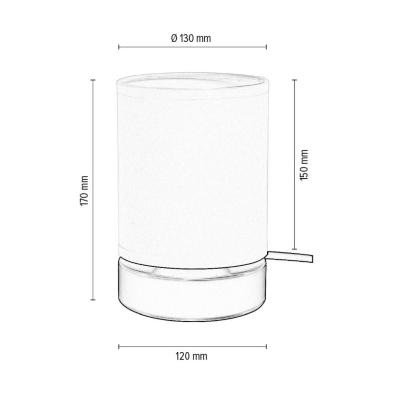 Bordlampe SPOT Light 1xE27 Max. 25W Sort Base med Hvid Skærm, Polsk Producent, 1 stk.