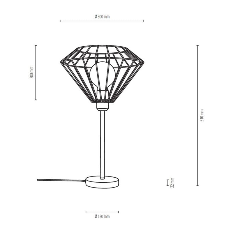 SPOT Light bordlampe 1xE27 maks. 25W elegant sort i klassisk stil, polsk producent, 1 stk.