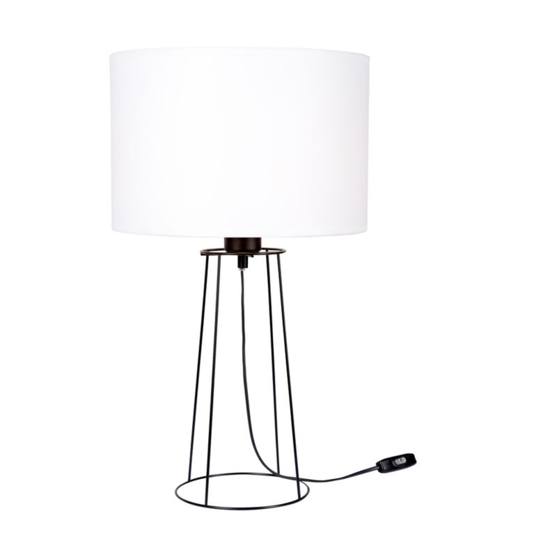 SPOT Light bordlampe 1xE27 Max. 25W Elegant sort med hvidt stofskærm, polsk producent, 1 stk.