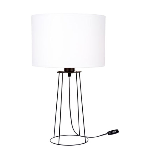 SPOT Light bordlampe 1xE27 Max. 25W Elegant sort med hvidt stofskærm, polsk producent, 1 stk.