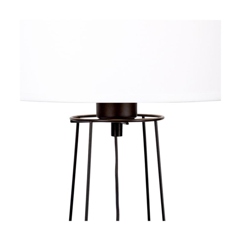 SPOT Light bordlampe 1xE27 Max. 25W Elegant sort med hvidt stofskærm, polsk producent, 1 stk.