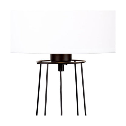 SPOT Light bordlampe 1xE27 Max. 25W Elegant sort med hvidt stofskærm, polsk producent, 1 stk.